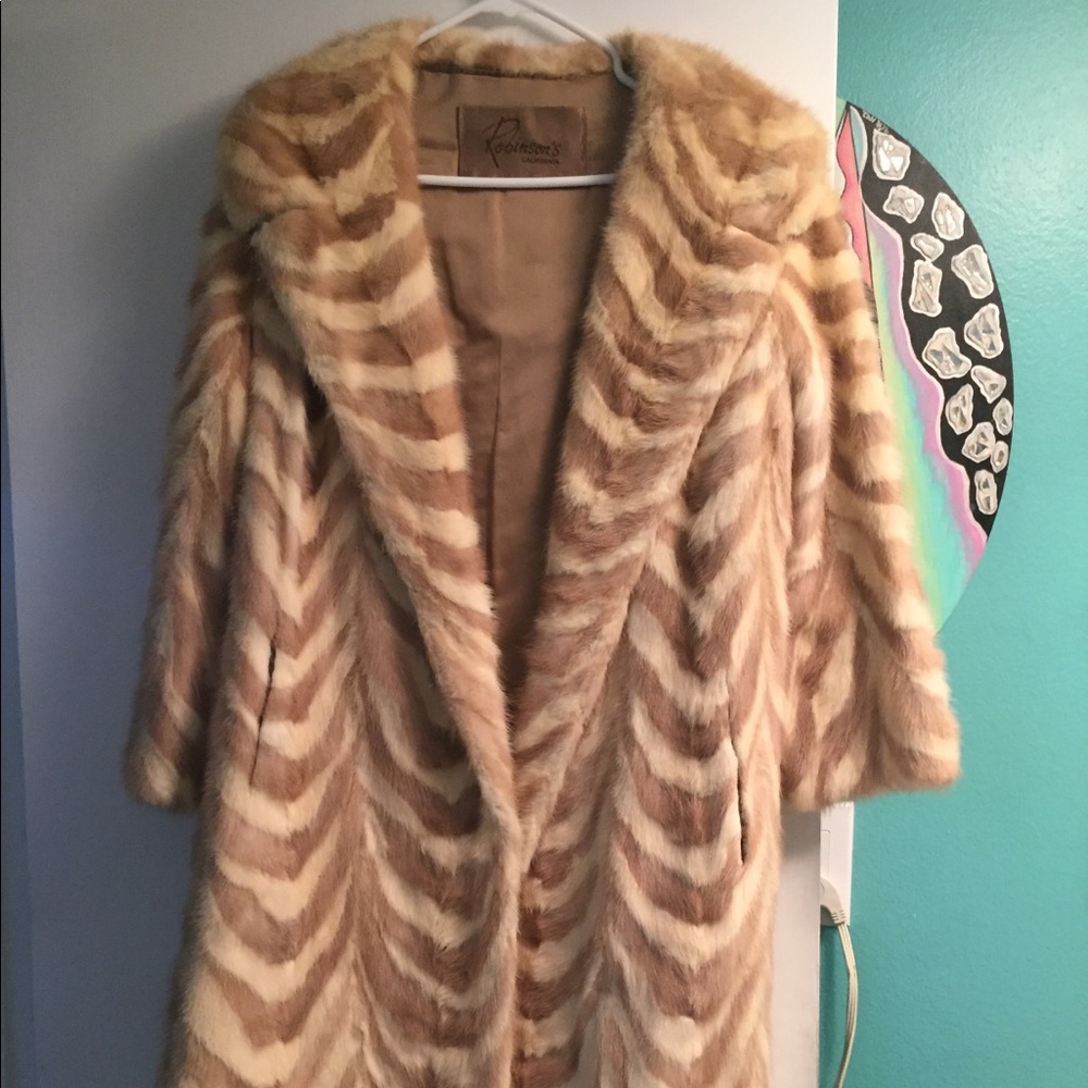 Spectacular vintage chevron Mink Coat